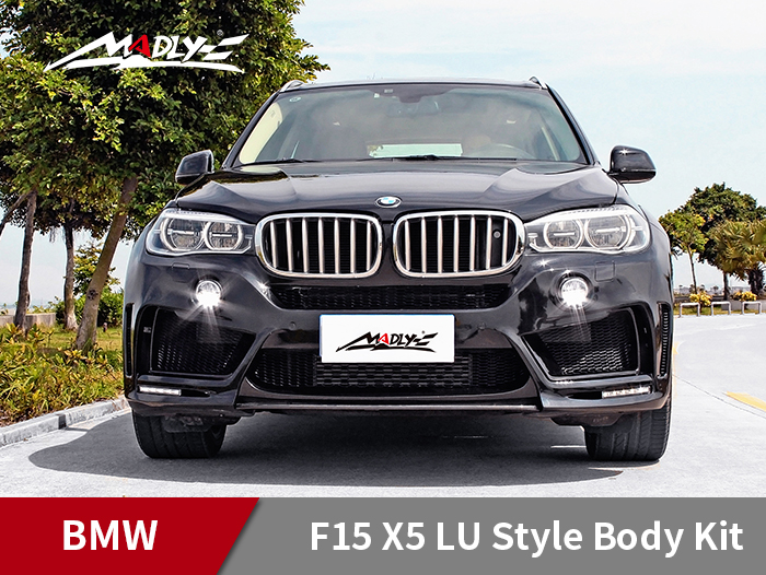 2014-2016 BMW F15 X5 / X5M LU style With Double Two Hole Exhaust Tips Front Bumper
