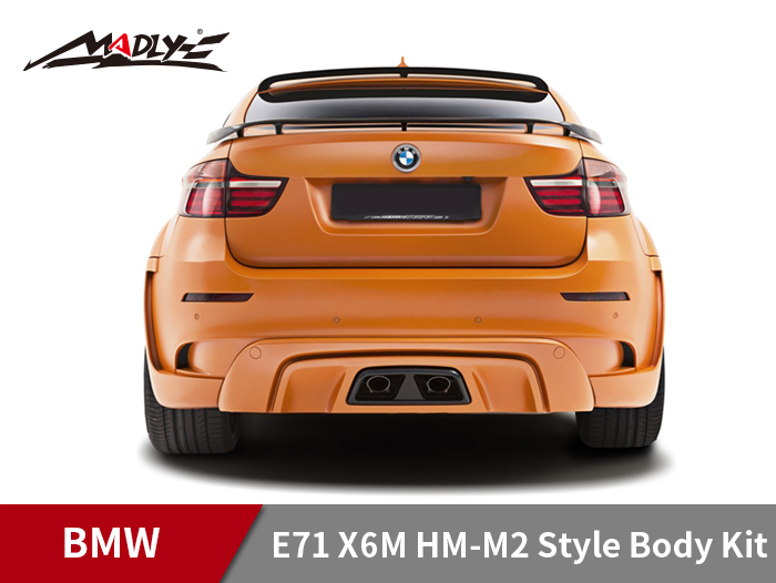 2008-2014 BMW E71 X6M HM-M2 Style Body Kits With Middle Square Exhaust Tips Rear Lip