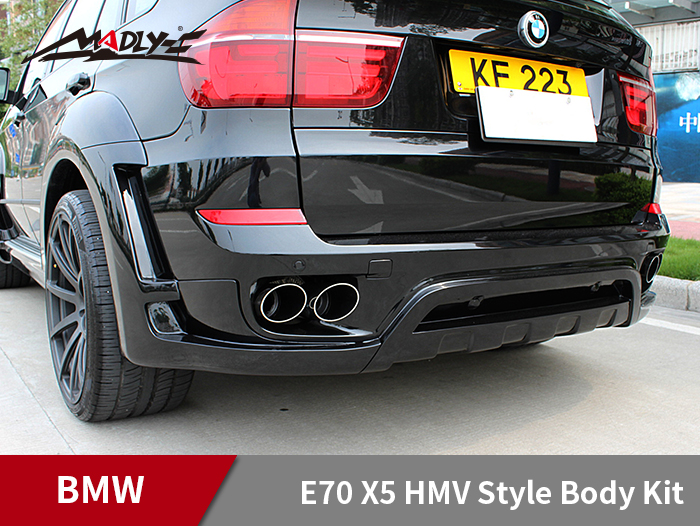 2008-2014 BMW E70 X5 HMV Style Body Kits With Double Two Hole Exhaust Tips Rear Lip